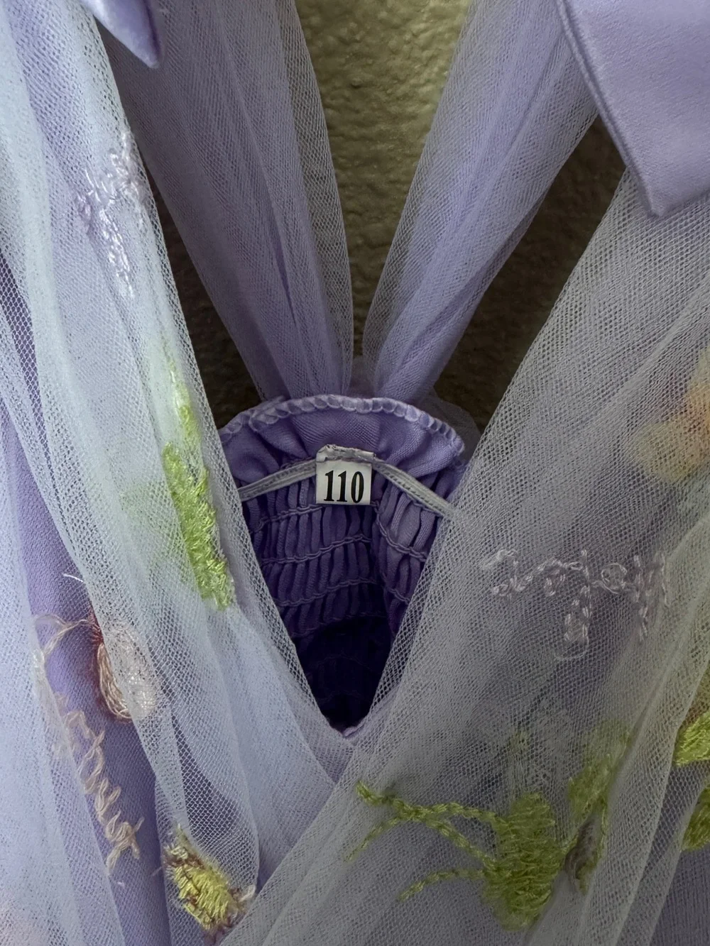 Lavender Floral Tulle Kids Dress with Bows